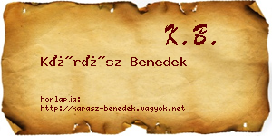 Kárász Benedek névjegykártya
