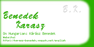 benedek karasz business card
